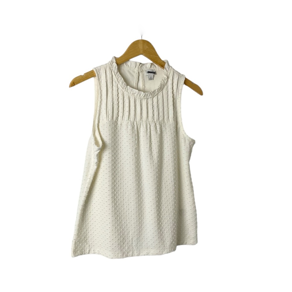 J. Crew‎ Cream Knit Babydoll Sleeveless Top Size Small